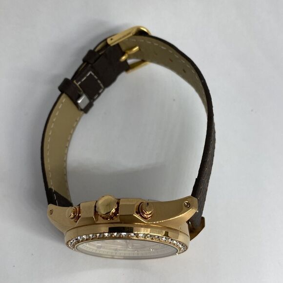 Fossil Decker ES3352 Women's Brown Leather Analog Gold Dial Quartz Watch RK411 - Picture 8 of 12